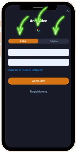 choise type of login