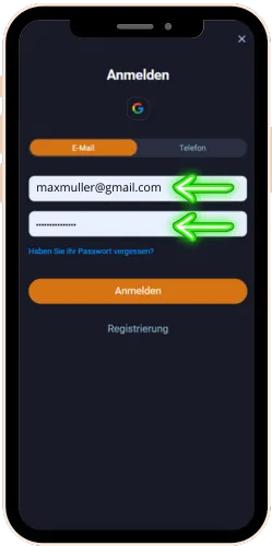 enter your data login