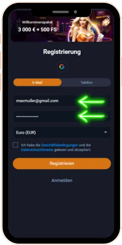 enter your data registration